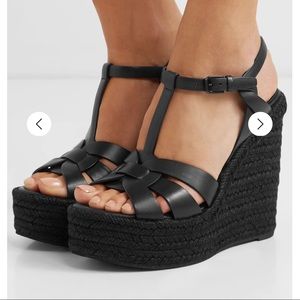 SAINT LAURENT Tribute espadrille wedge sandals 37